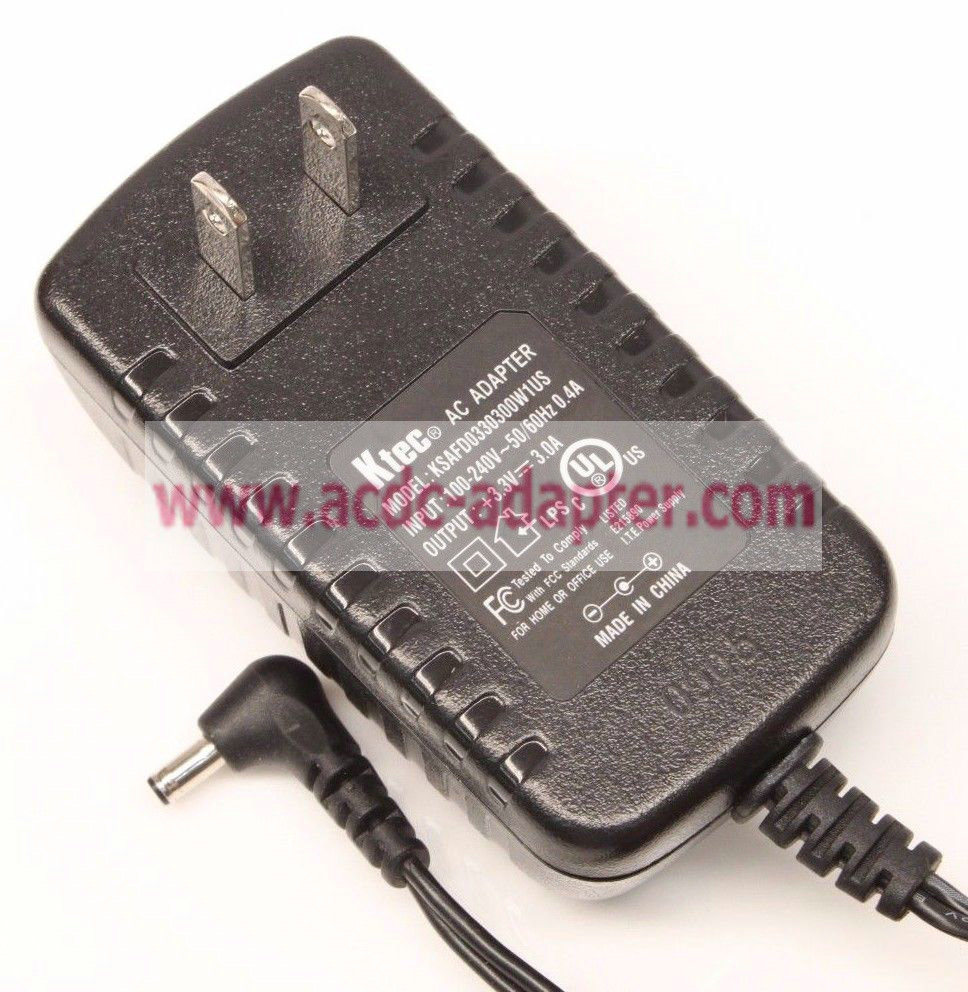 New Ktec KSAFD0330300W1US WPE54AG 3.3V 3.0A AC Power Adapter Charger 3.3 Volt 3A